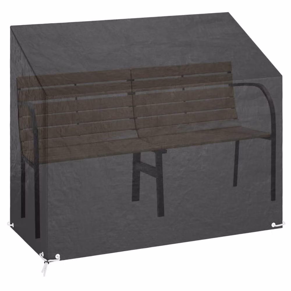 Berkfield Home Water Repellent Polyethylene Garden Bench Covers, 2 Pack, Black, W: 160 cm, D: 70 cm, H: 70-88 cm – 4