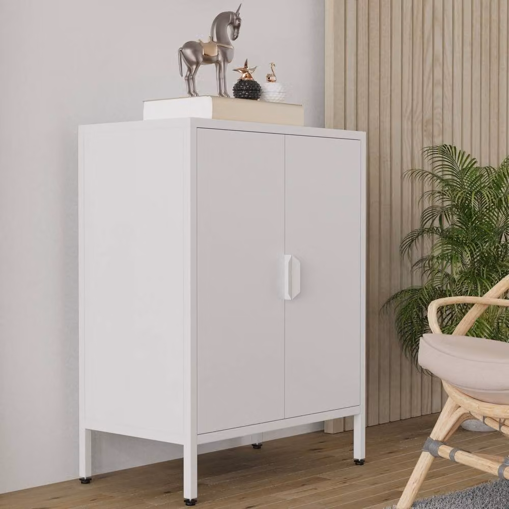 VCM Flokas S Steel Chest of Drawers Sideboard in White – 2