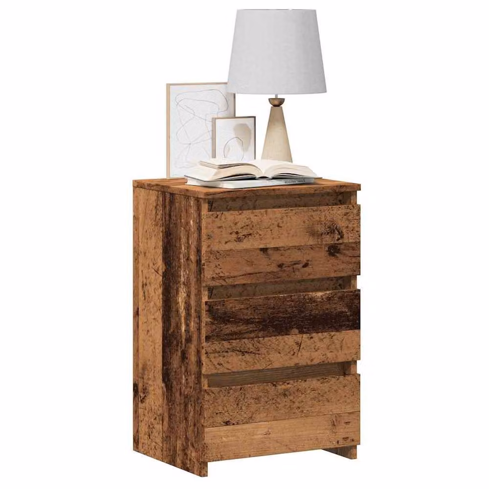 Berkfield Home Elegant Bedside Cabinet in Brown Old Wood, W/D/H: 40 x 35 x 62.5 cm – 2