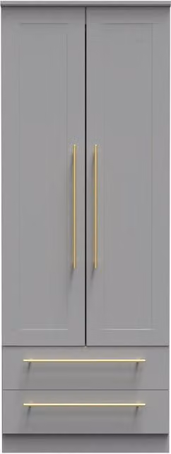 2 U Helmsley Ready Assembled 2 Door 2 Drawer Wardrobe in Dark Grey – 1