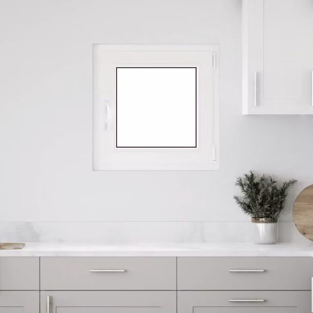 Berkfield Home RISOR White Plastic Basement Tilt and Turn Window, W/H: 60 x 60 cm, DIN Right