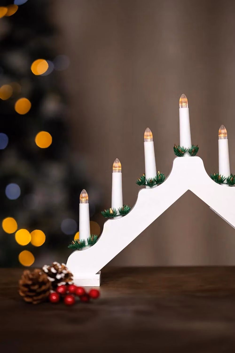 Marco Paul Traditional White LED Flameless Taper Candle Bridge for Christmas Tabletop Decor – 2