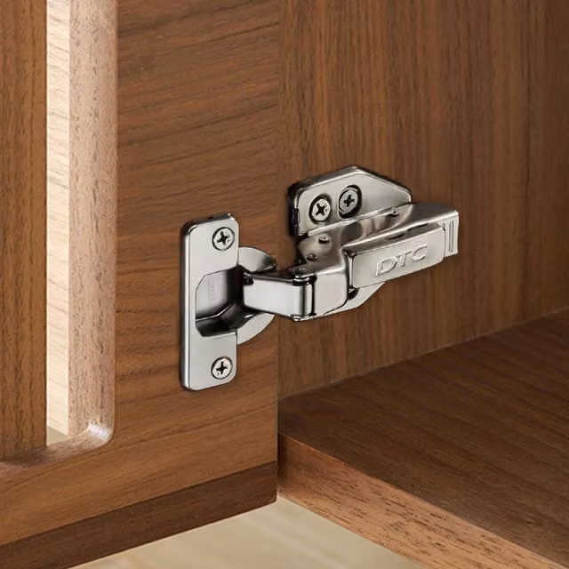 Livingandhome Set of 2 Soft Close Steel Spring Cabinet Door Hinges, Nickel Plated Silver, 4.5 cm