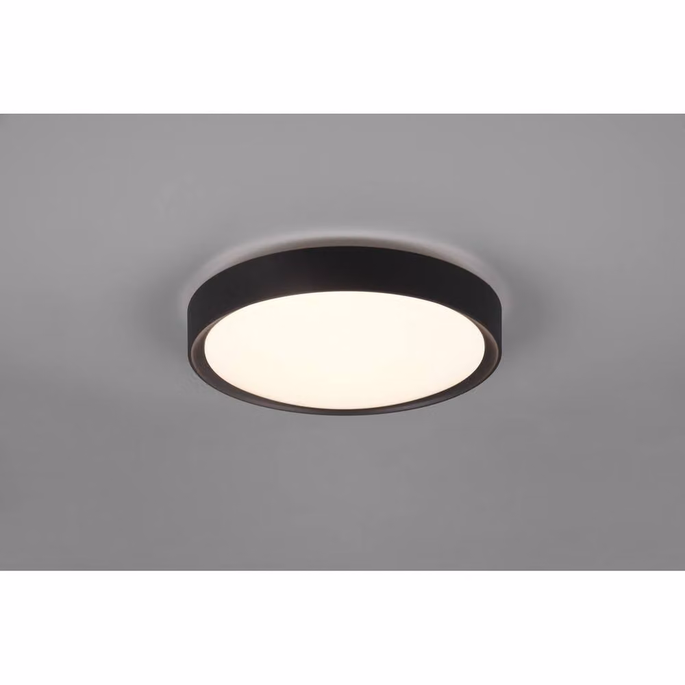 Netlighting Clarimo Modern Round Bathroom Ceiling Light in Black Matt with 3000K Warm White Light and IP44 Rating – 2