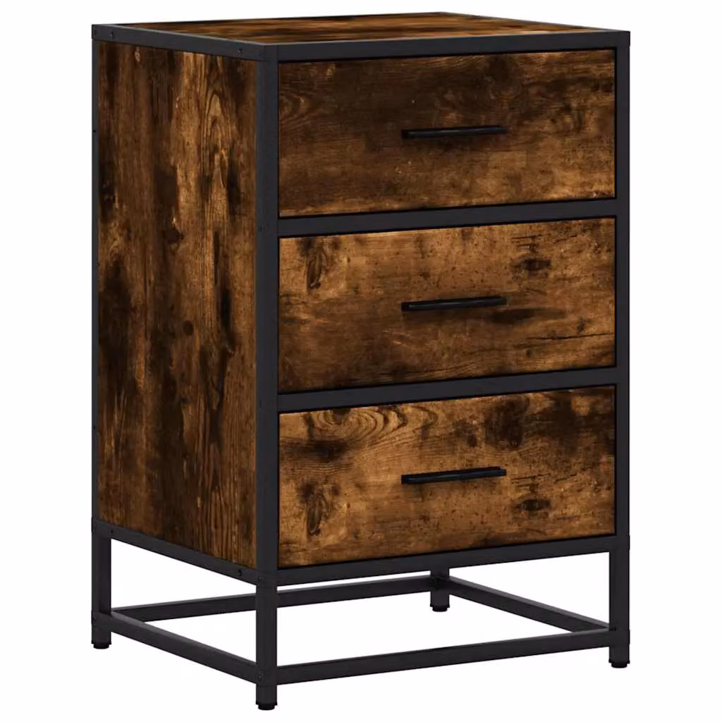 Berkfield Home Bedside Cabinet in Smoked Oak Brown, W: 40 cm, D: 34.5 cm, H: 60 cm – 2