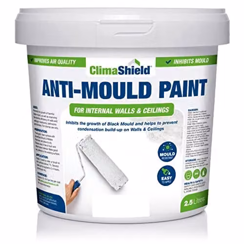ClimaShield White Water-Based Anti-Mould Paint, 2.5L – 1