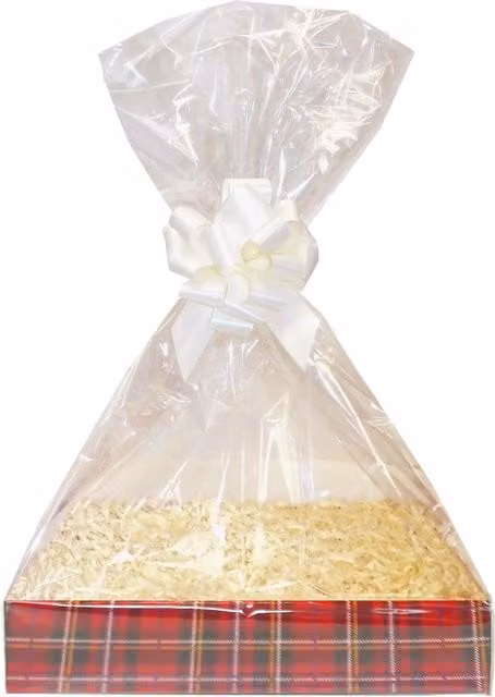 Hampabox Tartan Gift Basket Kit with Cream Accessories, Multicolour, W/D/H: 20 x 15 x 5 cm