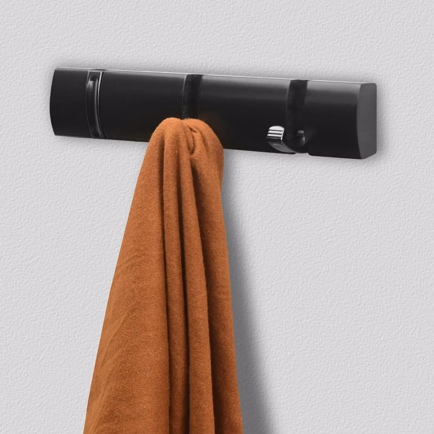 House of Home Matt Black Metal Wall Mounted Coat Hooks and Hanging Clothes Rack – 4
