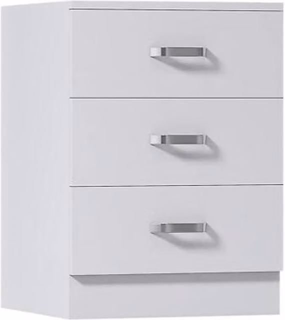 NESTLUNE 3 Drawer Bedside Chest of Drawers in Matt White – 1
