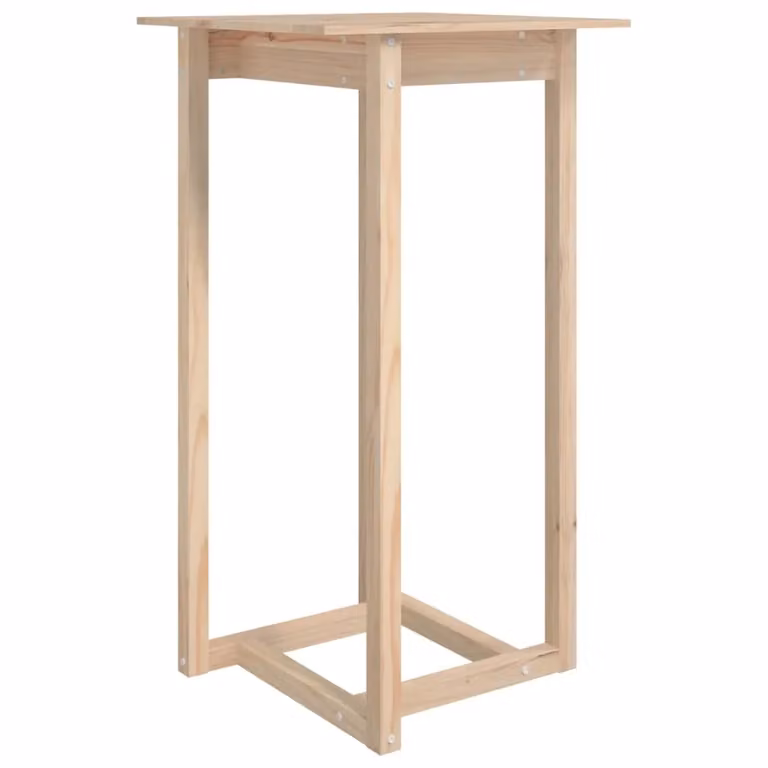 Berkfield Home Rustic Brown Solid Pine Bar Table, W/D/H: 60 x 60 x 110 cm