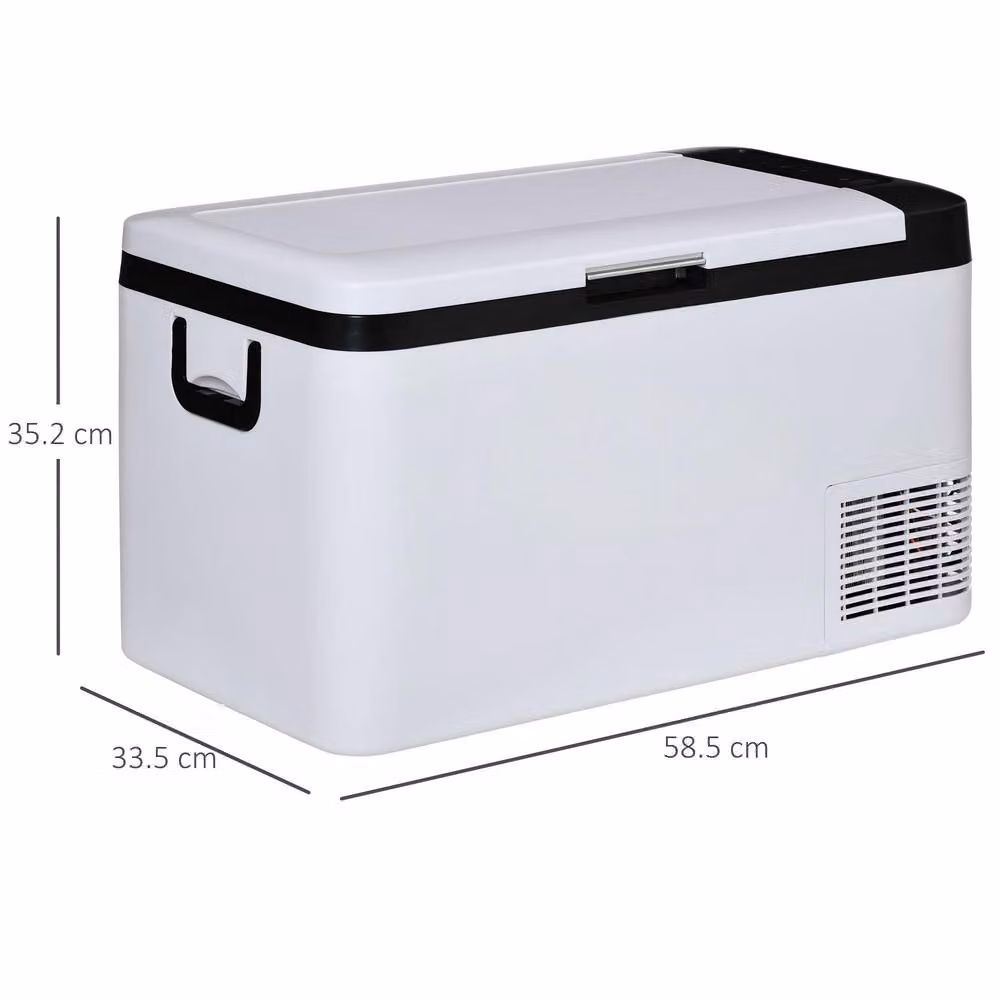 STILVORA 25L Car Fridge Freezer with LED Light and Foldable Handles in White – 3