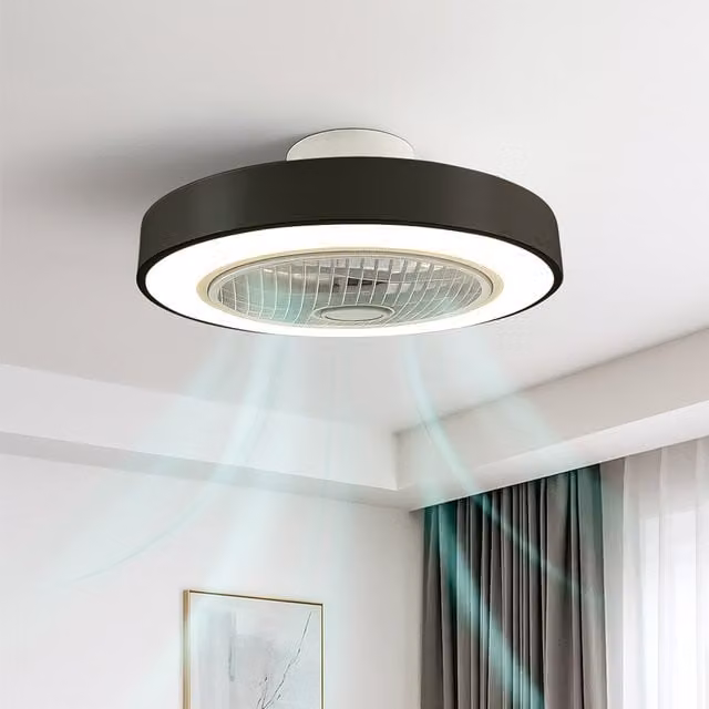 Jack Stonehouse Modern Dimmable LED Ceiling Fan Light with Remote Control, Black