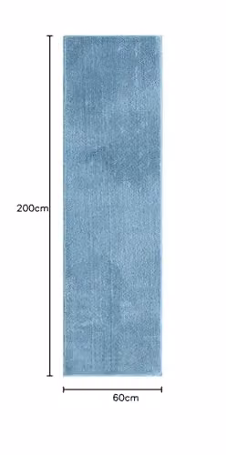 Desire Rugs Blue Plain Non-Slip Washable Hallway and Living Room Runner Rug, W: 60 cm, L: 200 cm – 2