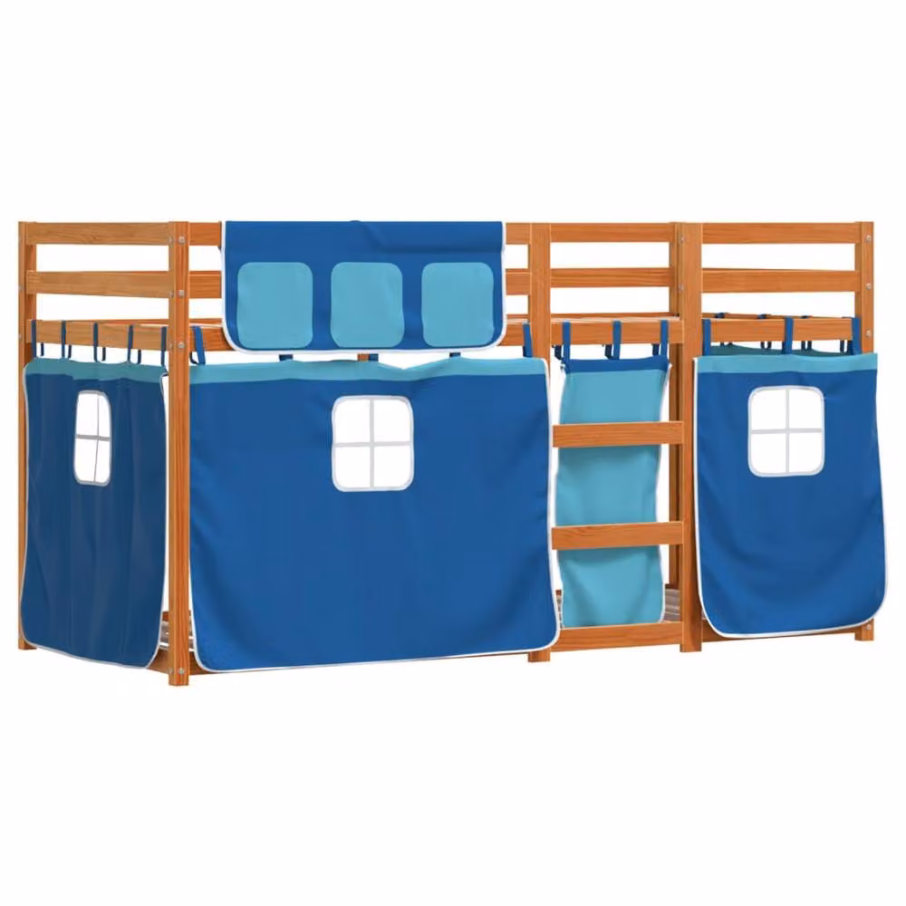 Berkfield Home Blue Solid Wood Pine Single Bunk Bed W/D/H: 90 x 190 cm – 2