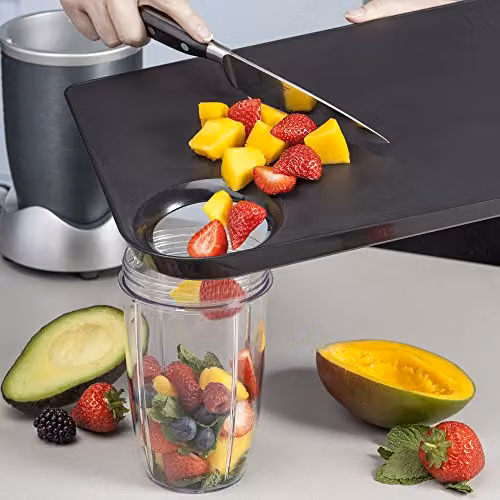 Zeal Straight to Pan Rectangular Chopping Board in Black, W: 39 cm, D: 29 cm, H: 2.5 cm – 8