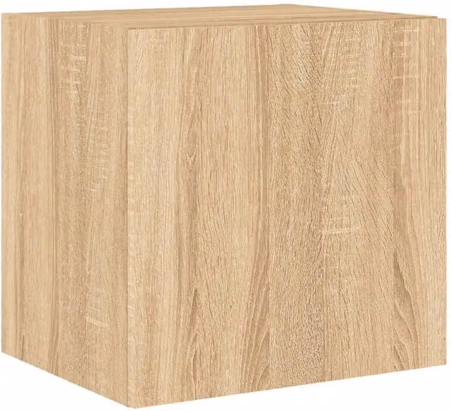 Berkfield Home TV Wall Cabinet with LED Lights in Sonoma Oak, Light Brown, W: 40.5 cm, D: 35 cm, H: 40 cm – 1