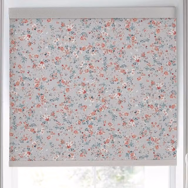 Laura Ashley Blossoms Translucent Made to Measure Roller Blind, Coral Floral Pattern