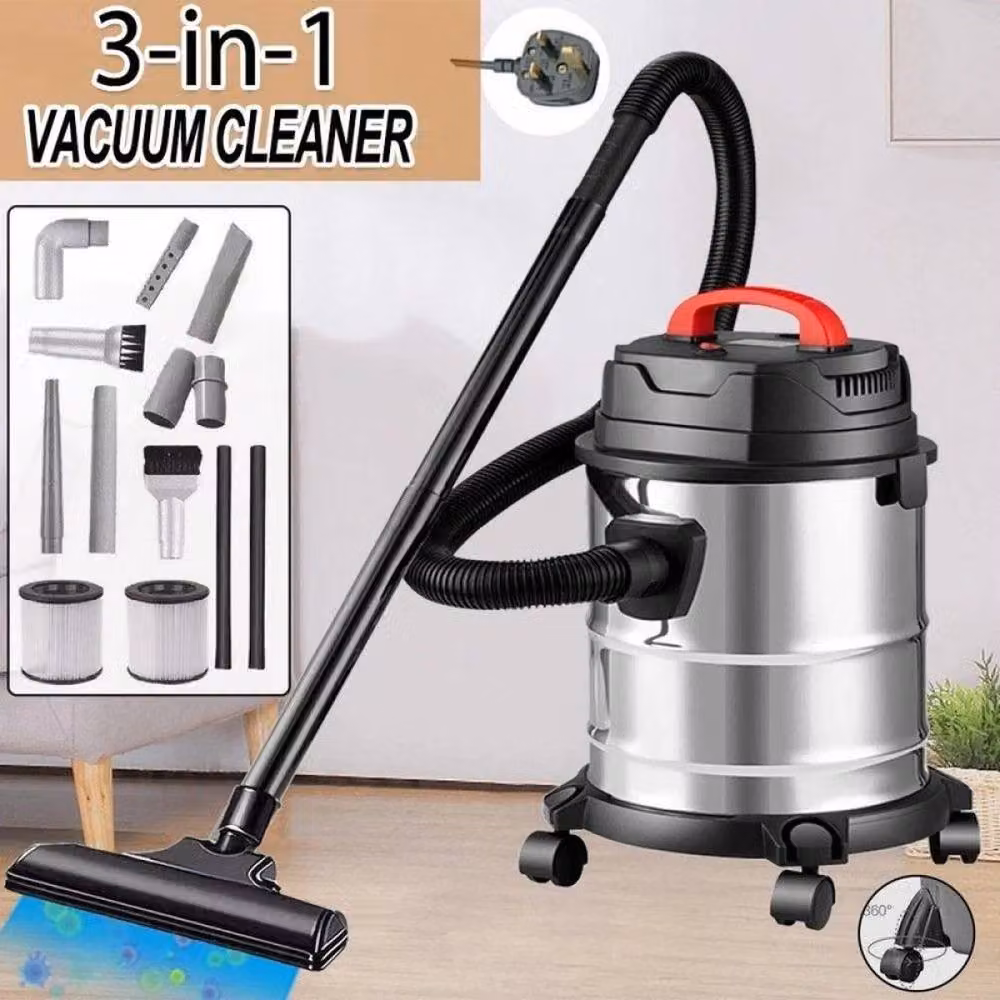 Kelvenix Heavy Duty Wet and Dry Vacuum Cleaner in Silver with Blow Function and Stainless Steel Construction – 2
