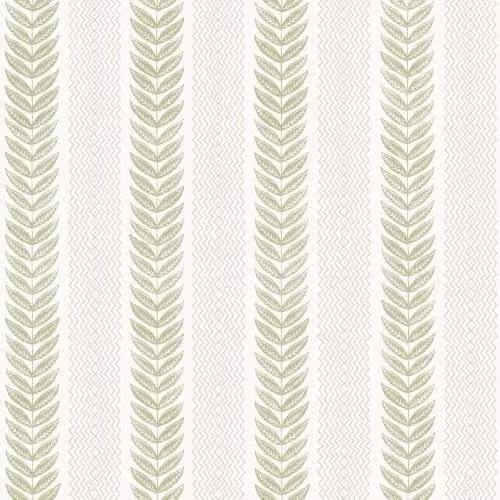 Rasch Chelsea Stripe Botanical Wallpaper in Green Matt Paper