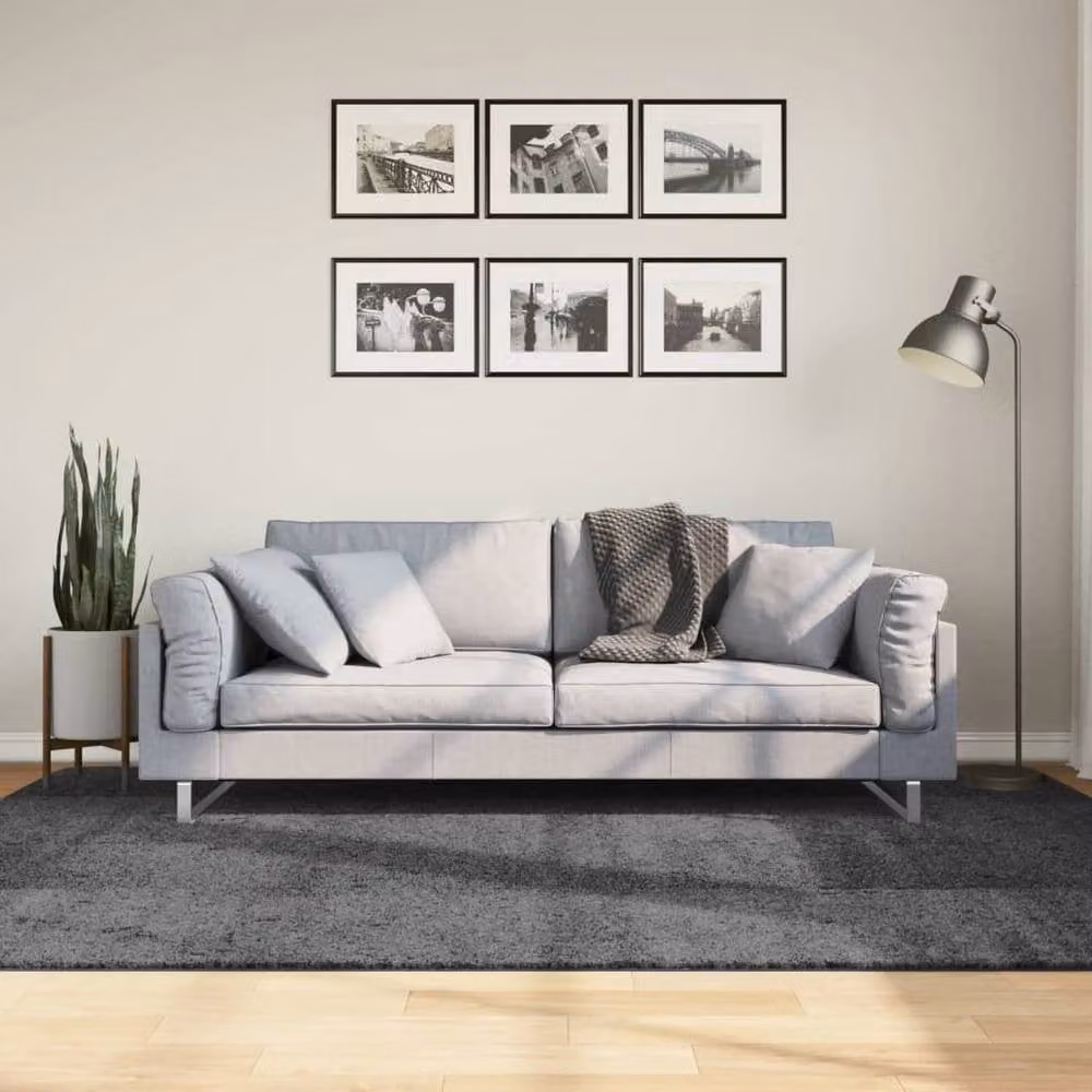 Berkfield Home Oviedo Short Pile Anthracite Rug, W: 160 cm, L: 230 cm – 1
