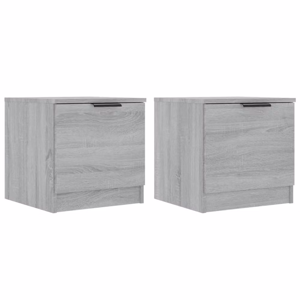 Berkfield Home Set of 2 Decorative Bedside Cabinets in Grey Sonoma, W/D/H: 40 x 39 x 40 cm – 2