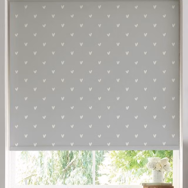 Sophie Allport Hearts Made to Measure Semi-Transparent Roller Blind in Grey