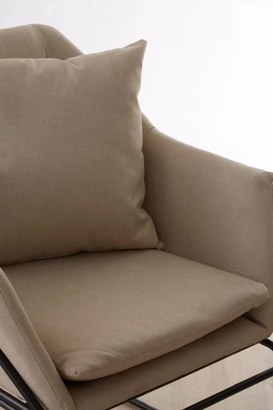 Orsina Stone Armchair in Beige with Black Metal Frame – 4