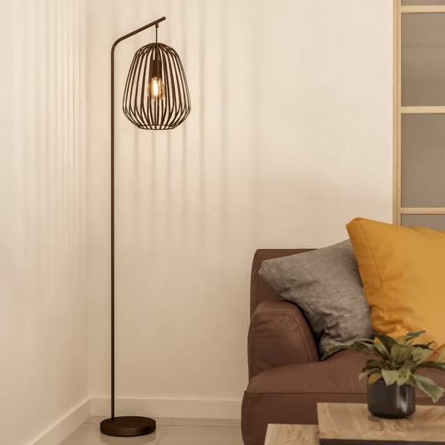 Eglo Espinal Contemporary Metal Floor Lamp in Bronze, Height: 170 cm