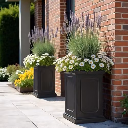 IDEALIST Small Grey Stone Planter Pot, Height: 52 cm, Volume: 30 l – 4