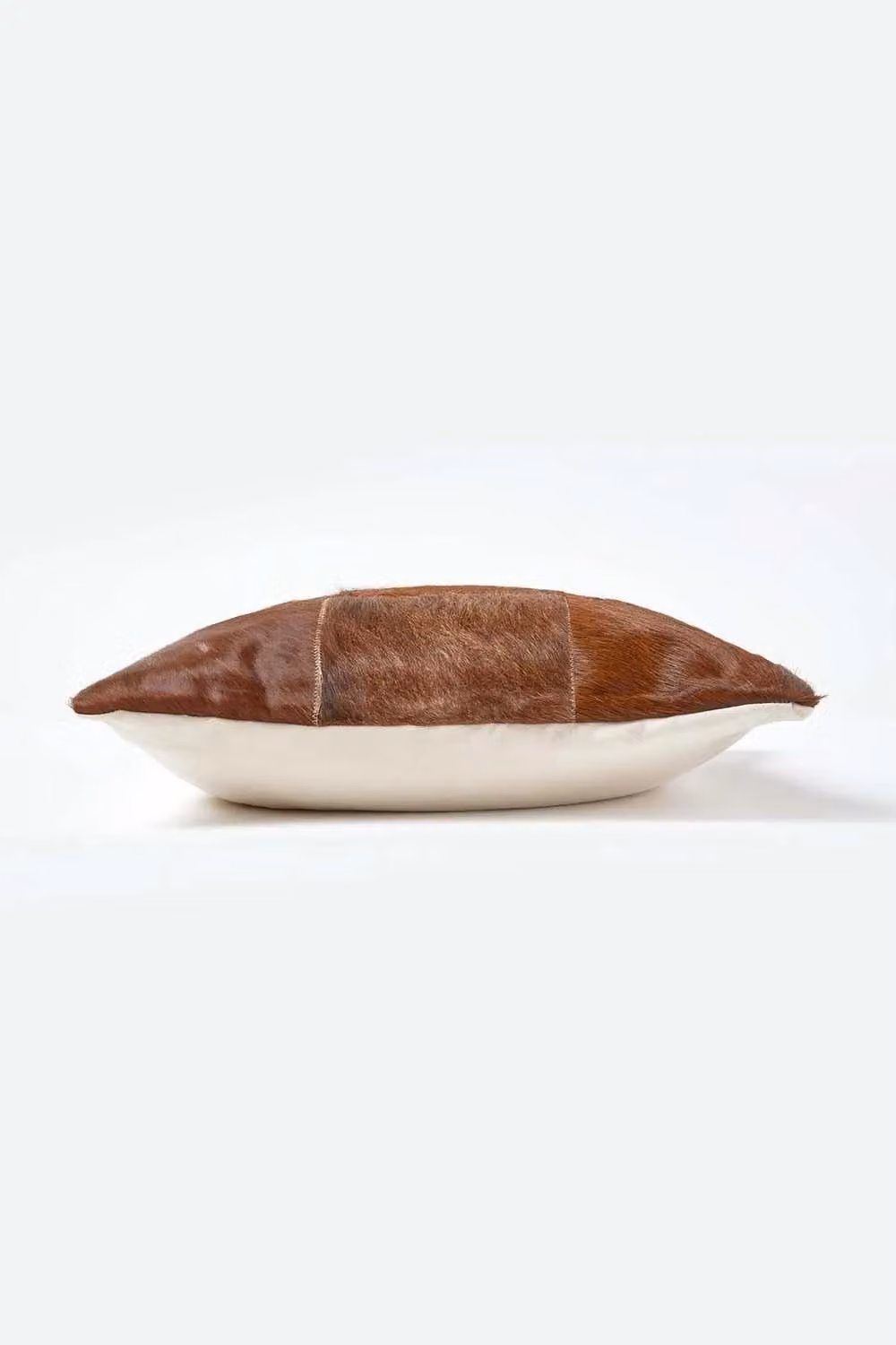 Homescapes Beige and Brown Checked Square Cushion with Leather, Goat Hair and Feather Filling, W/D/H: 45 x 45 x 45 cm – 2