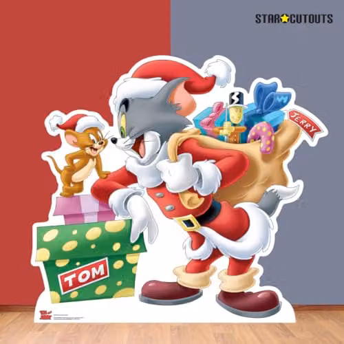 Star Cutouts SC4193 Tom and Jerry Merry Christmas Small Cardboard Cutout Multicolour Festive Decoration – 3