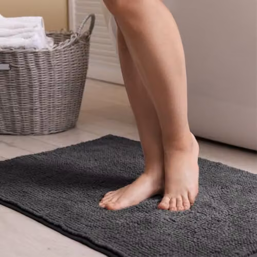Allure Bath Fashions Chenille Bobble Two Piece Bath and Toilet Mat Set in Charcoal Grey – 2