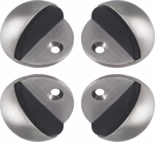 Betley Butterfly Floor Mounted Door Stop in Brushed Chrome Metal, Pack of 4 – 1
