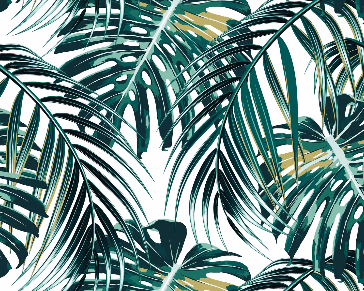 Origin Murals Tropical Leaves Floral Wall Mural in Green, W: 300 cm, H: 240 cm – 4