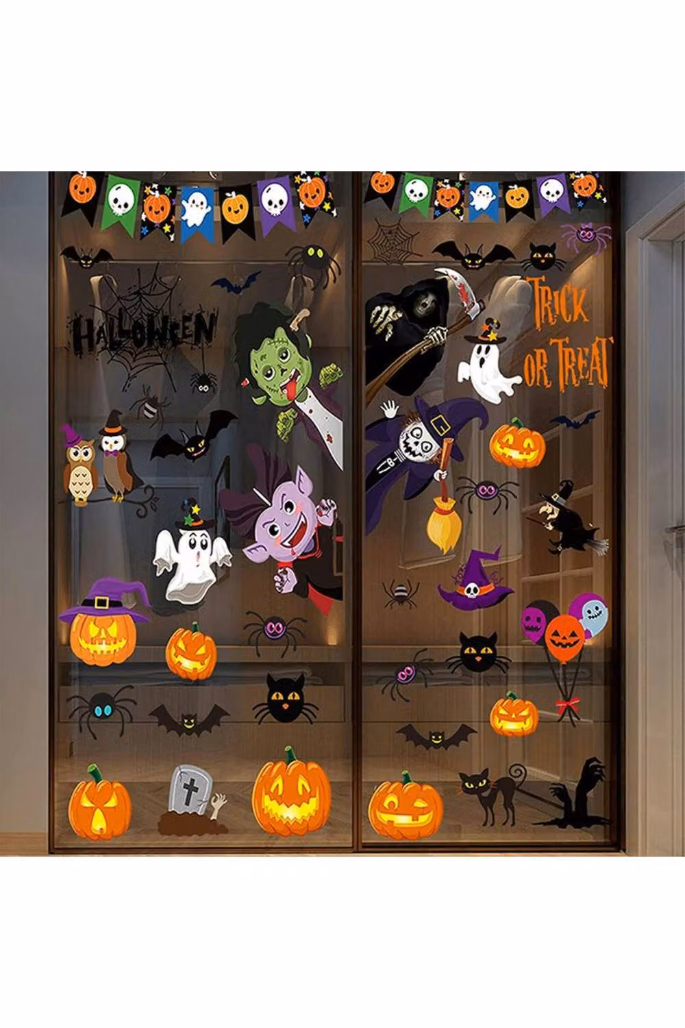 KDMD Halloween Witch Window Sticker Set, 9 Removable Multicolour PVC Sheets – 2
