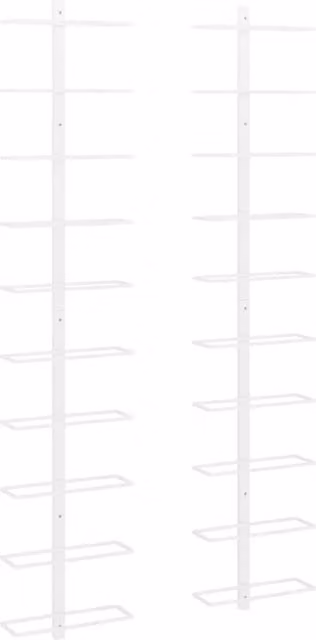 Berkfield Home Wall-mounted Wine Rack for 10 Bottles, 2 Pack, White Metal – 1