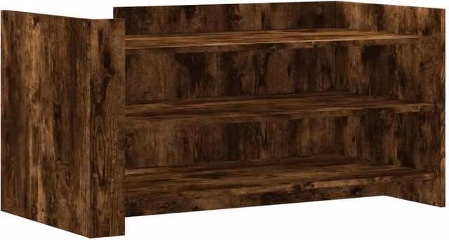 Berkfield Home Smoked Oak Coffee Table in Brown, W/D/H: 100 x 50 x 50 cm – 1