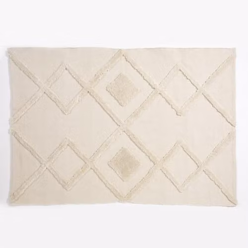Esselle Windsor Geo Hand Tufted Diamond Rug in Beige, W/D: 120 x 170 cm