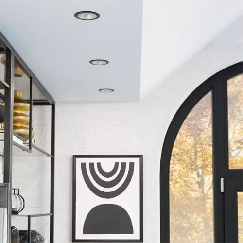 Loops Modern LED Ceiling Spotlight in Black and Silver with Adjustable GU10 Bulb for Bedroom, Living Room and Hallway – 2