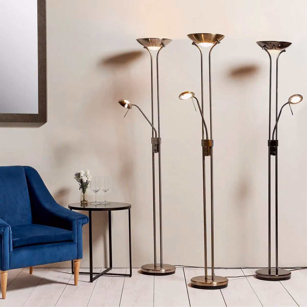 Netlighting Rome Mother & Child Floor Lamp in Antique Brass and Yellow Opal Glass – 4
