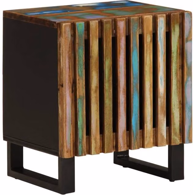 Berkfield Home Set of 2 Reclaimed Solid Wood Bedside Cabinets in Brown, W: 40 cm, D: 34 cm, H: 46 cm