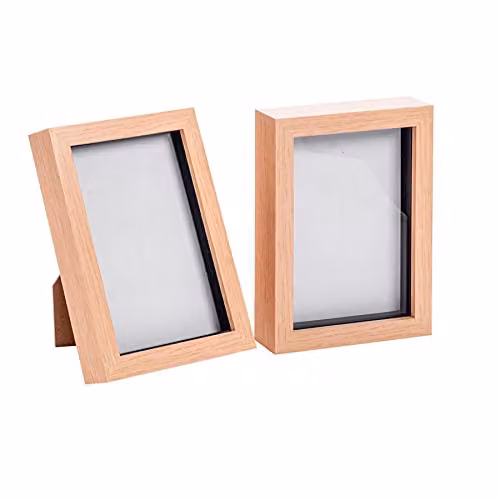 Nicola Spring 3D Shadow Box Photo Frames, Pack of 2, Black or Brown, W/H: 12 x 17 cm – 1