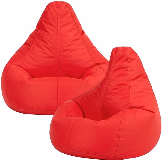 ICON Set of 2 Kids Recliner Beanbag Chairs in Red and Purple, Water Repellent and Indoor/Outdoor Use – 2