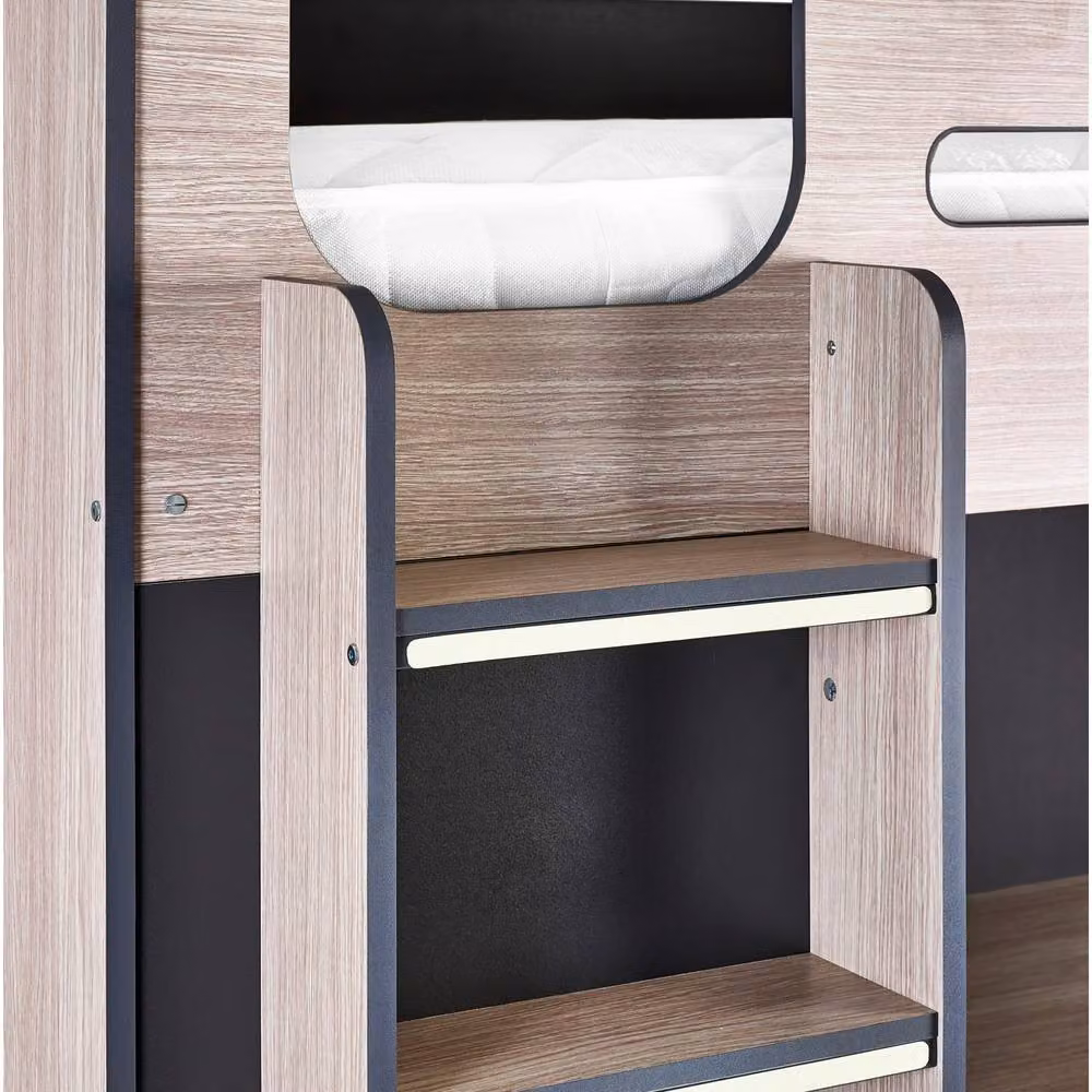 Cheshire Ridge High Sleeper Single Bed in Anthracite and Multicolour, W/D/H: 90 x 200 cm – 5
