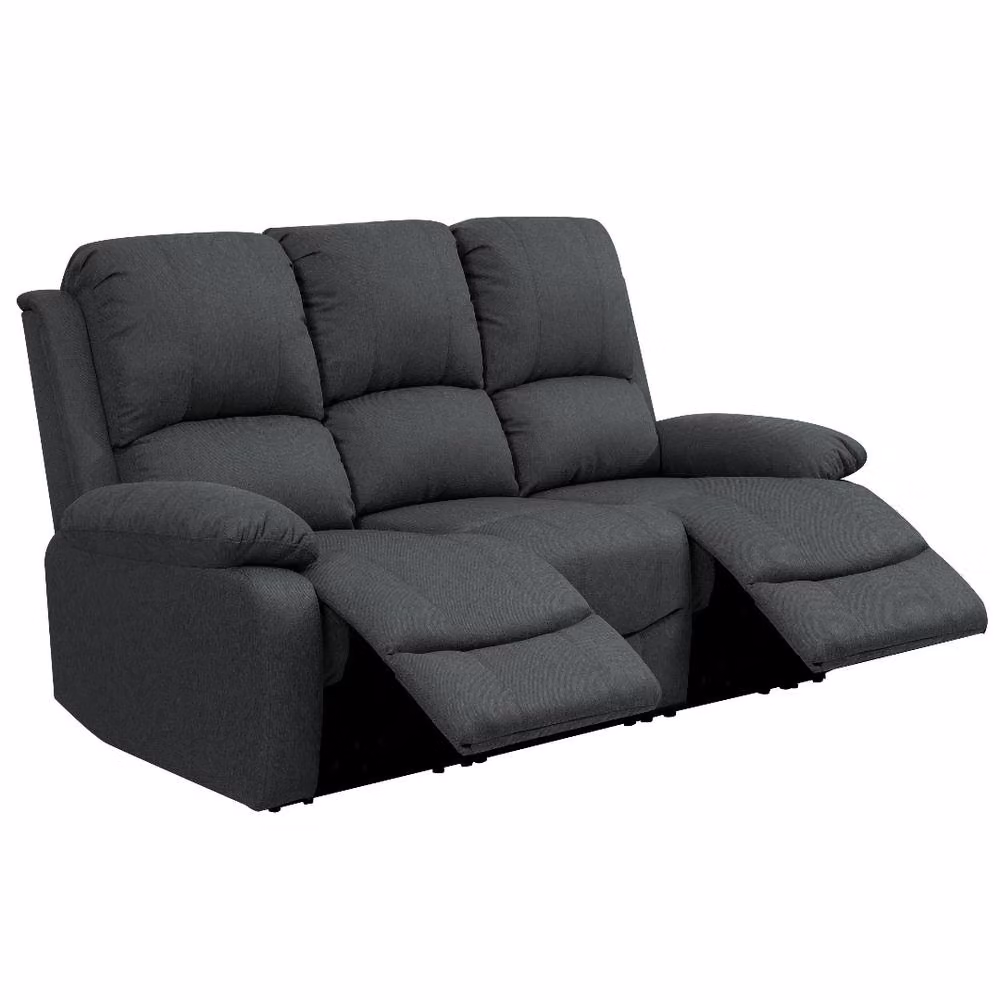 Comfy Living Ltd Luxury Fabric Reclining 3 Seater Sofa in Grey – 2