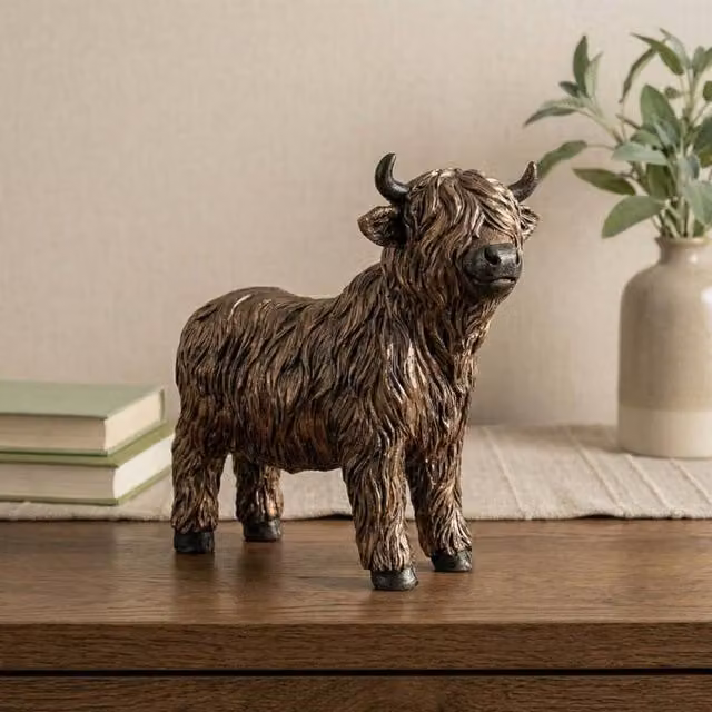 Madison & Mayfair Rustic Brown Highland Cow Tabletop Ornament – 2