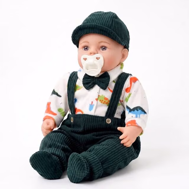 BiBi Doll Debonair Boy Soft Body Lifelike Sounds Dummy in Green