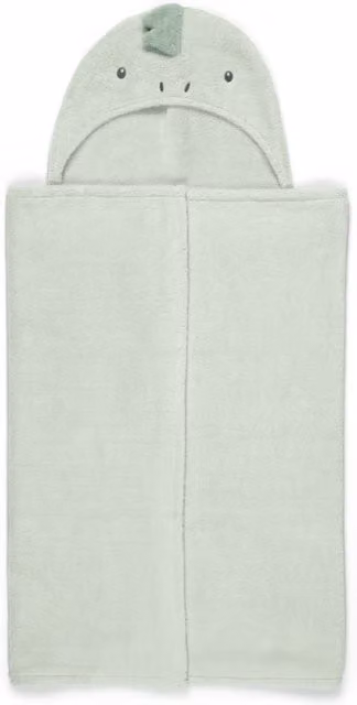 Mamas & Papas Fluffy Green Cotton Terrycloth Hooded Dinosaur Baby Towel