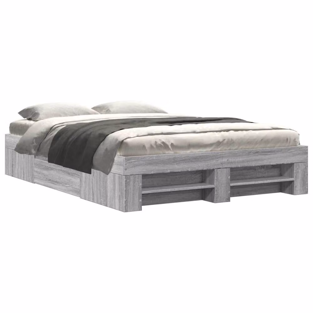 Berkfield Home Durable Small Double Bed Frame with Drawers, Grey, W/D/H: 120 x 200 x 33 cm – 2