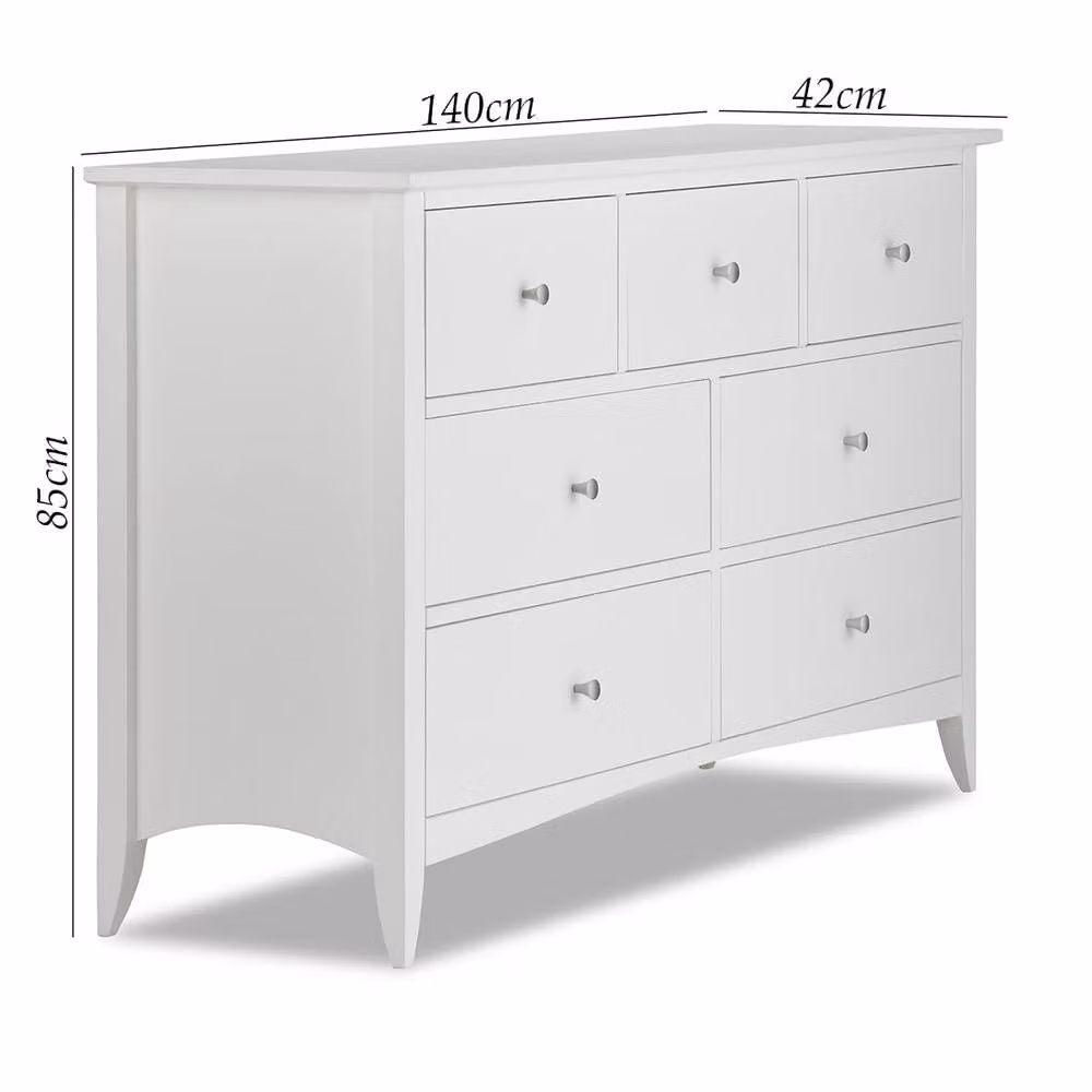 Statement Furniture Edward Hopper 7 Drawer Chest in White with Dovetail Joints and Metal Runners – 2